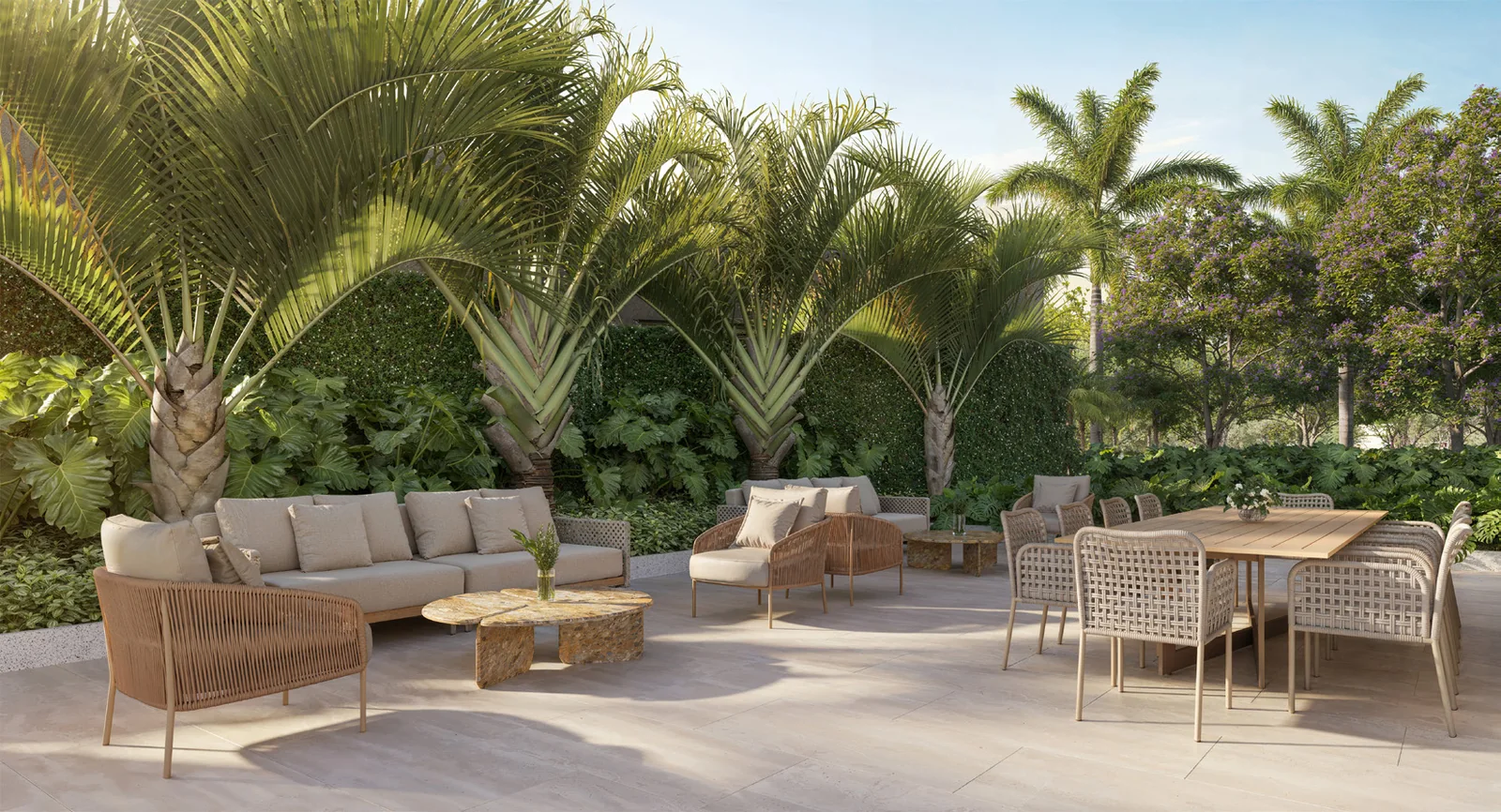 Terraço externo do salão de festas do Jardim da Hípica