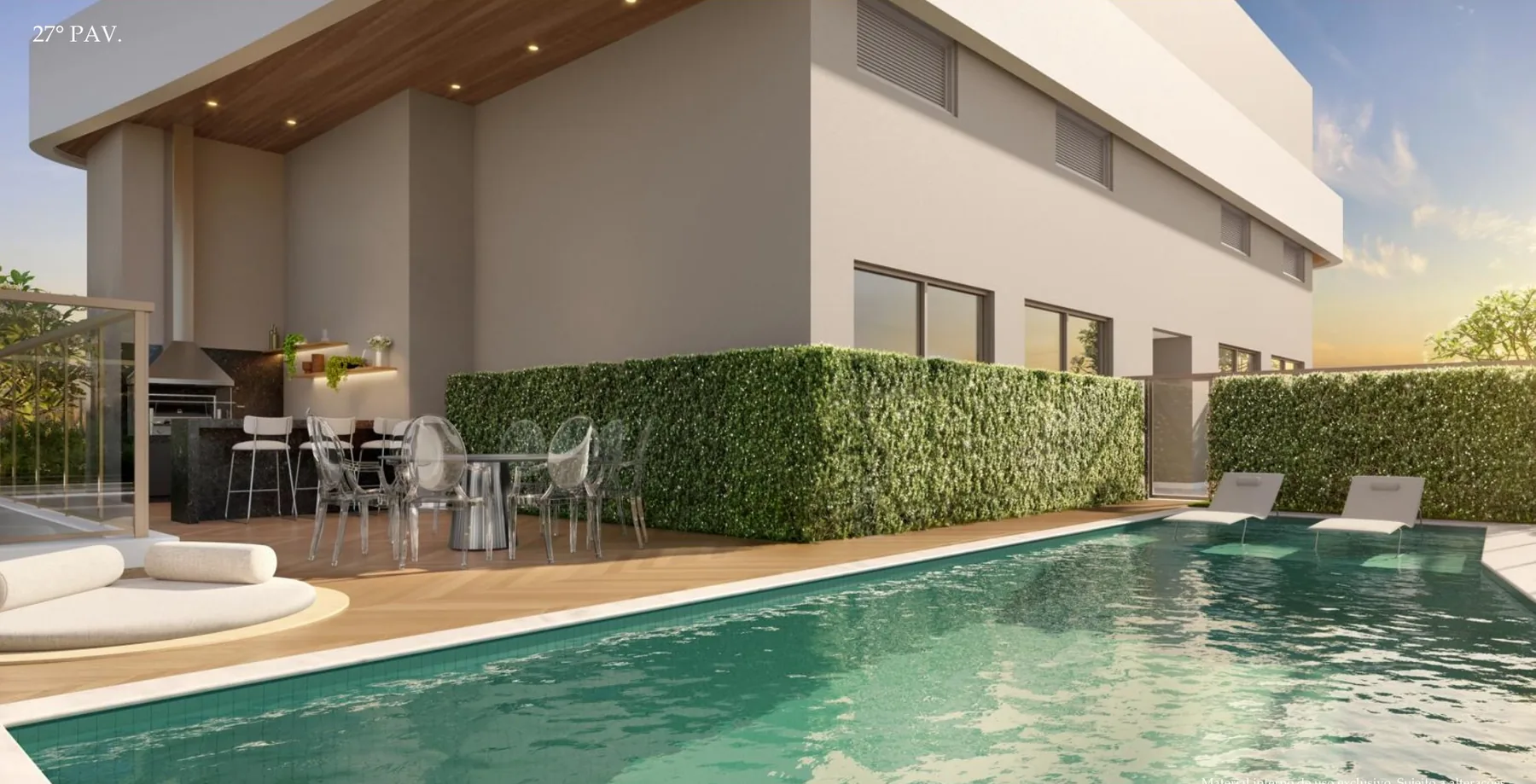 Espaço Gourmet Sky do rooftop do Le Six Residences