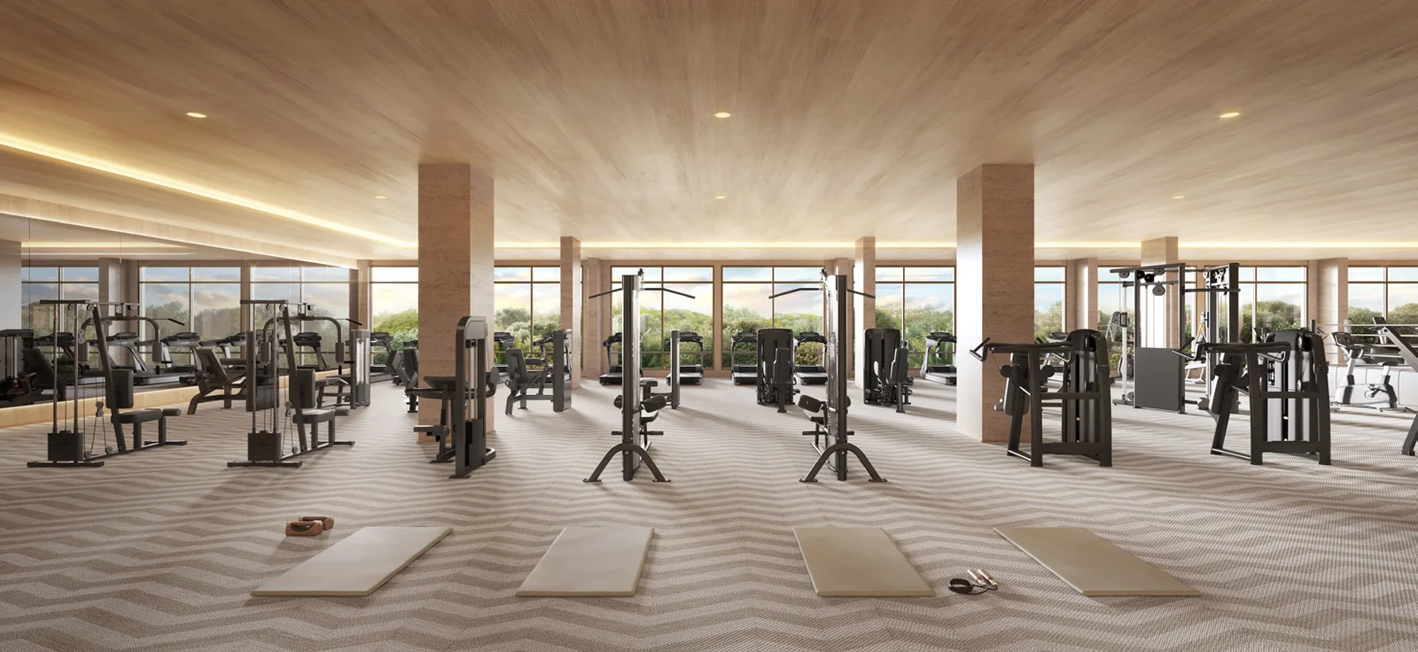 Espaço fitness do Jardim da Hípica
