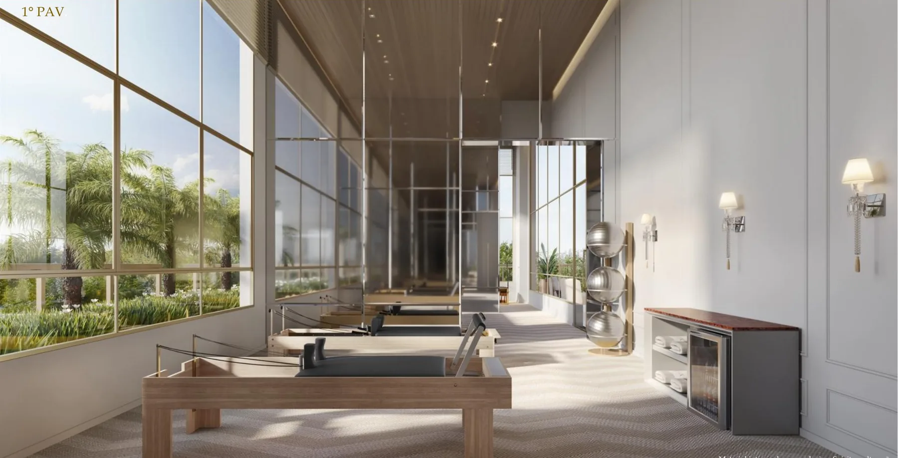 Sala de pilates do Le Six Residences