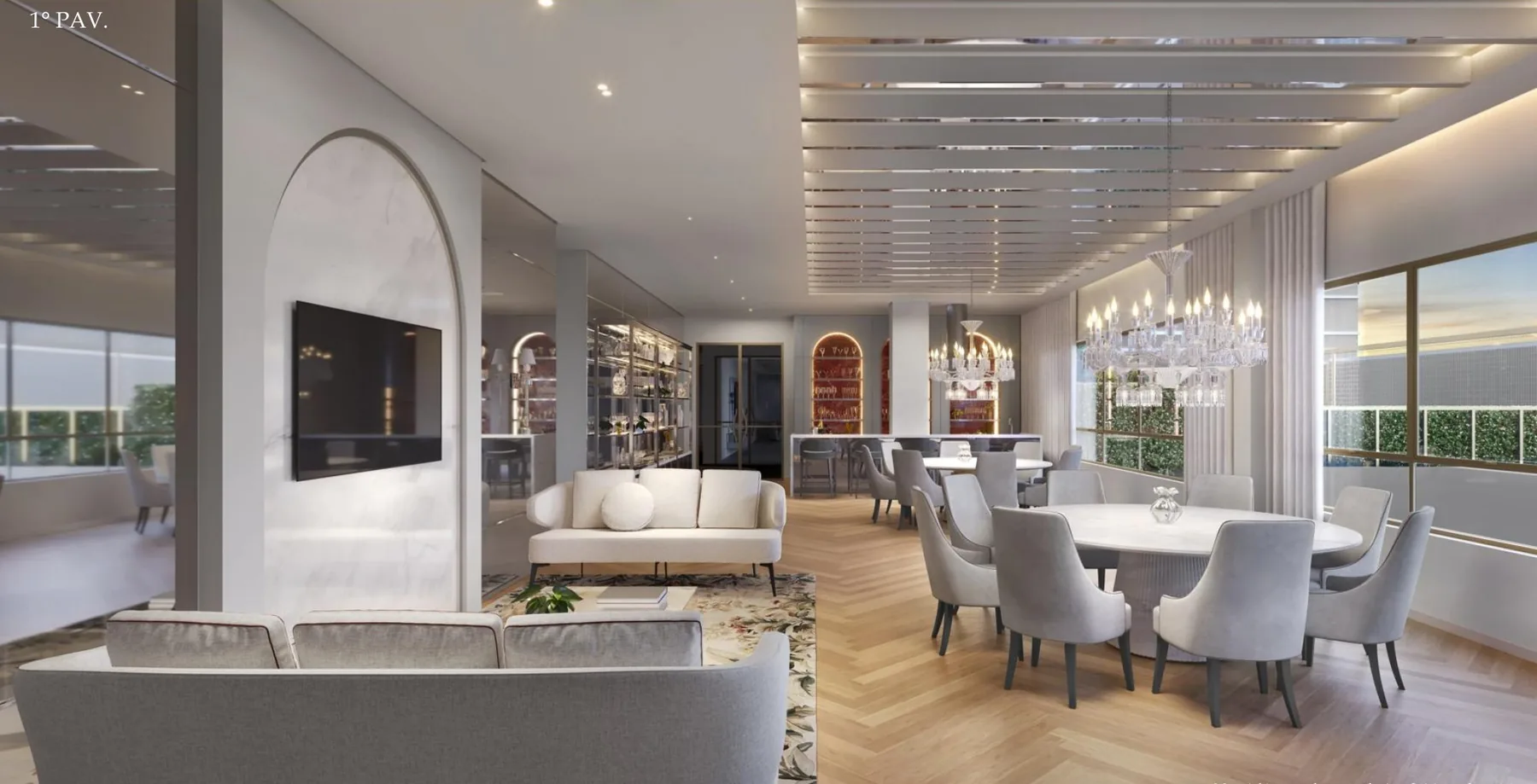 Salão gourmet do Le Six Residences